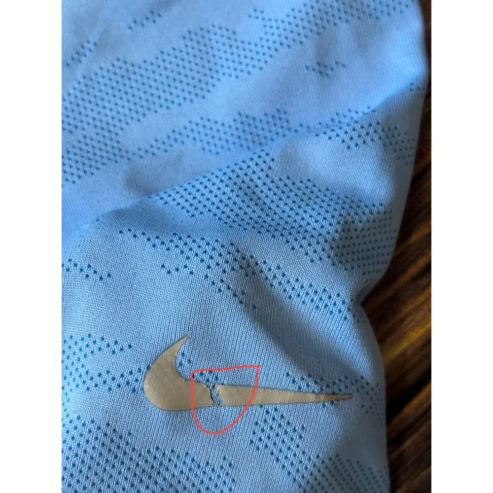 Nike Polo Shirt Mens L Blue Camo Dri-Fit Golf Athletic Short Sleeve Lightweight